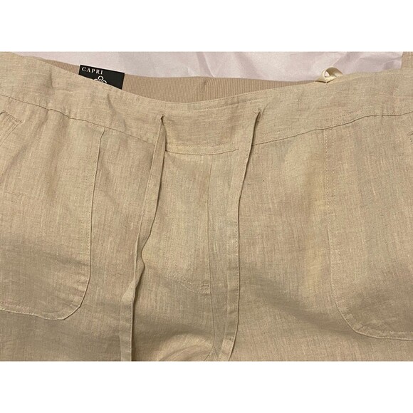 New Charter Club Classic Fit Linen Pull On Drawstring Capri Pants Women’s 12 - Picture 3 of 16